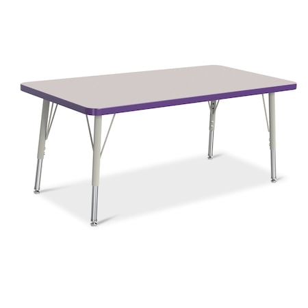 Jonti-Craft Berries Rectangle Activity Table, 24 in. x 48 in., E-height, Freckled Gray/Purple/Gray 6403JCE004